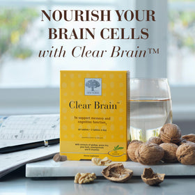 Comprimés NEW NORDIC Clear Brain avec verre d'eau