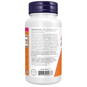 Comprimés NOW Foods Methyl B-12 sur une surface blanche