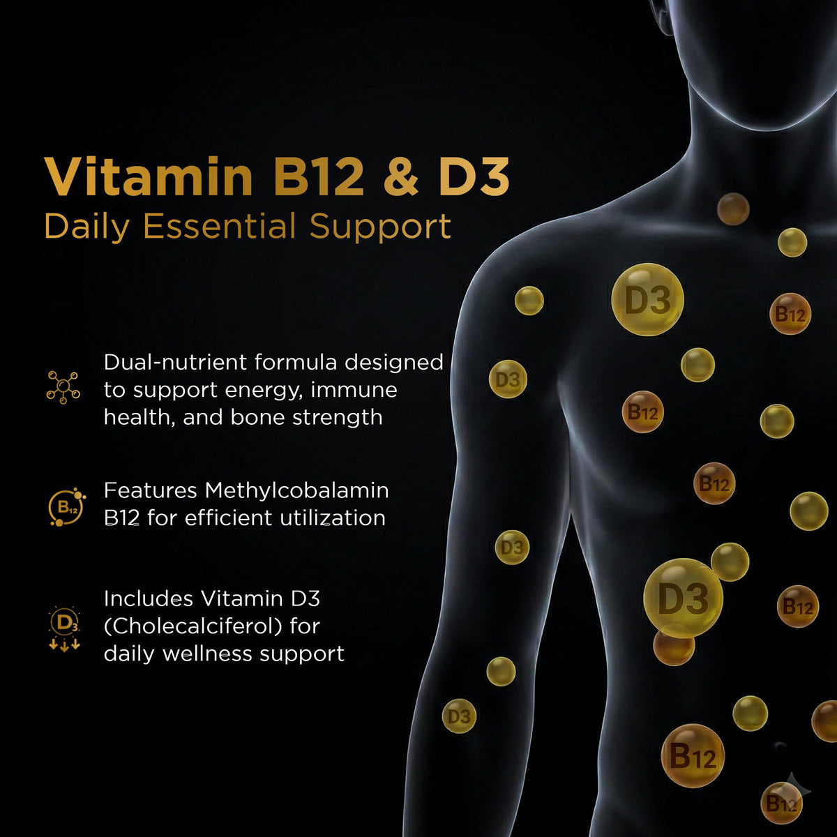Comprimés Nutri Apex B12 et D3, format de 60 comprimés