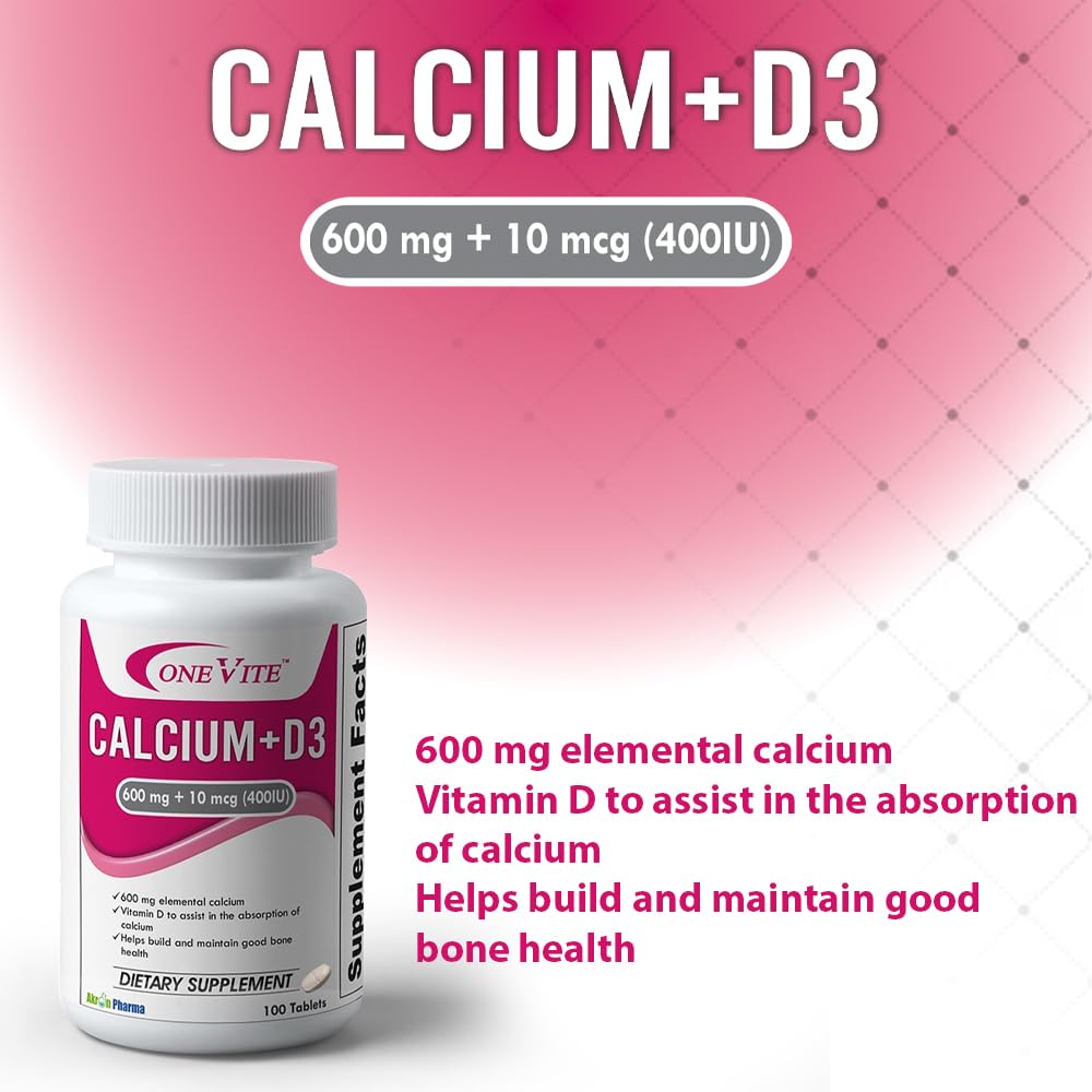 Comprimés ONE VITE Calcium + D3 dans un verre d'eau