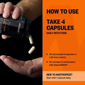 Comprimés ONNIT Alpha BRAIN Black Label avec un verre d'eau
