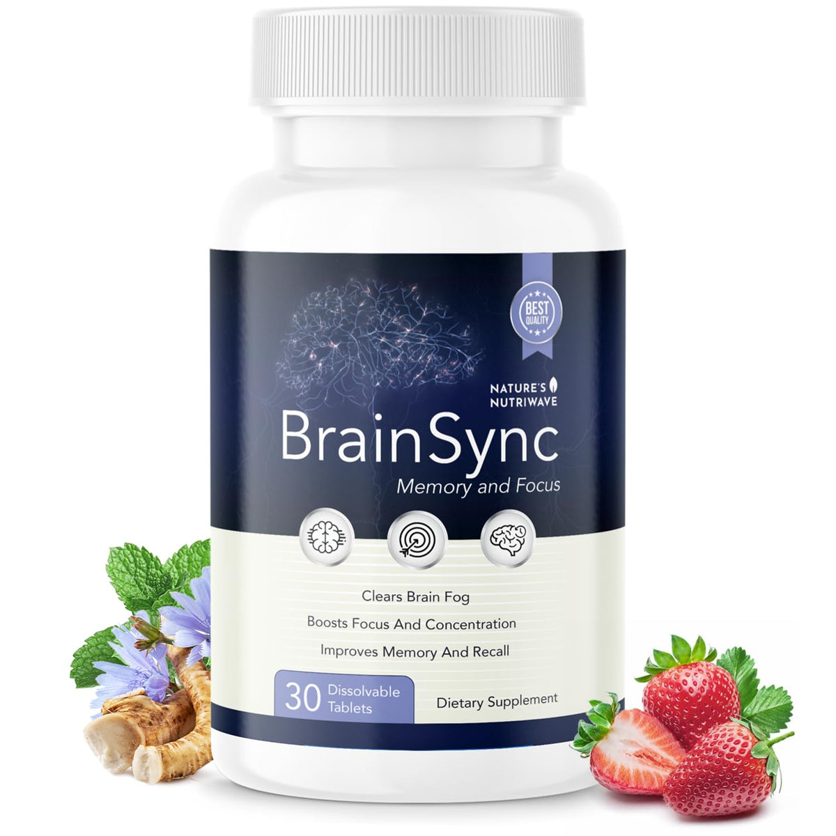 Comprimés probiotiques BrainSync Nature’s NutriWave, boîte de 30 comprimés