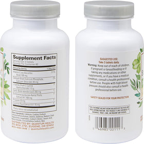 Comprimés Quantum SuperLysine+ 1500mg sur un fond blanc