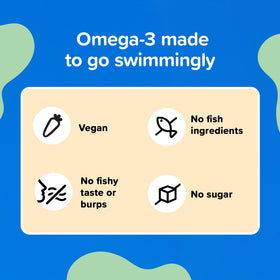 Comprimés Renzo's Mighty Omega dans une main d'enfant