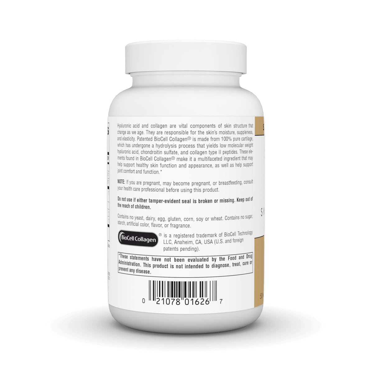 Comprimés Source Naturals Acide Hyaluronique sur une surface blanche
