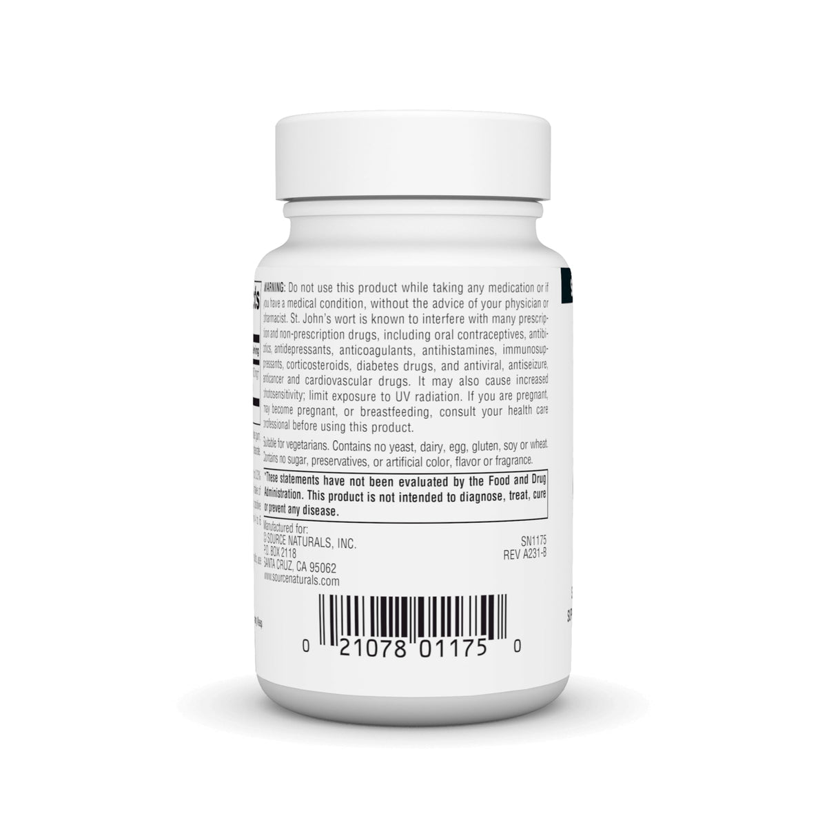 Comprimés Source Naturals Hypericum Perforatum sur une table