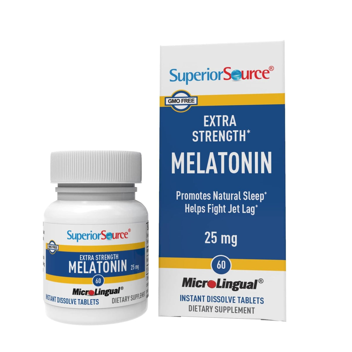 Comprimés sublinguales de mélatonine extra forte 25 mg en boîte