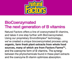 Comprimés sublinguales Natural Factors BioCoenzymated 5-MTHF + B12 sur une surface blanche