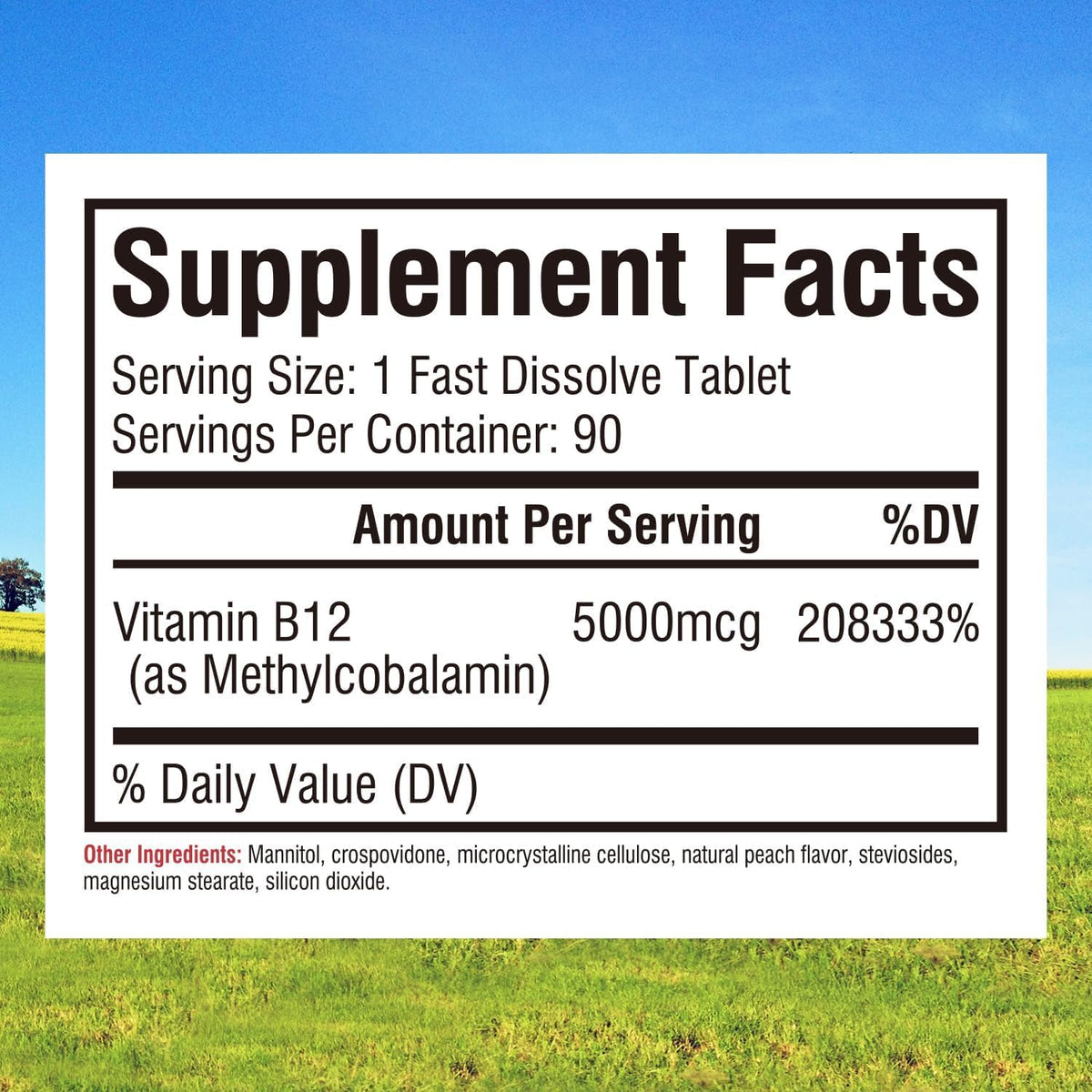 Comprimés sublinguaux de vitamine B12 Innate Vitality avec saveur pêche