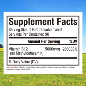 Comprimés sublinguaux de vitamine B12 Innate Vitality avec saveur pêche
