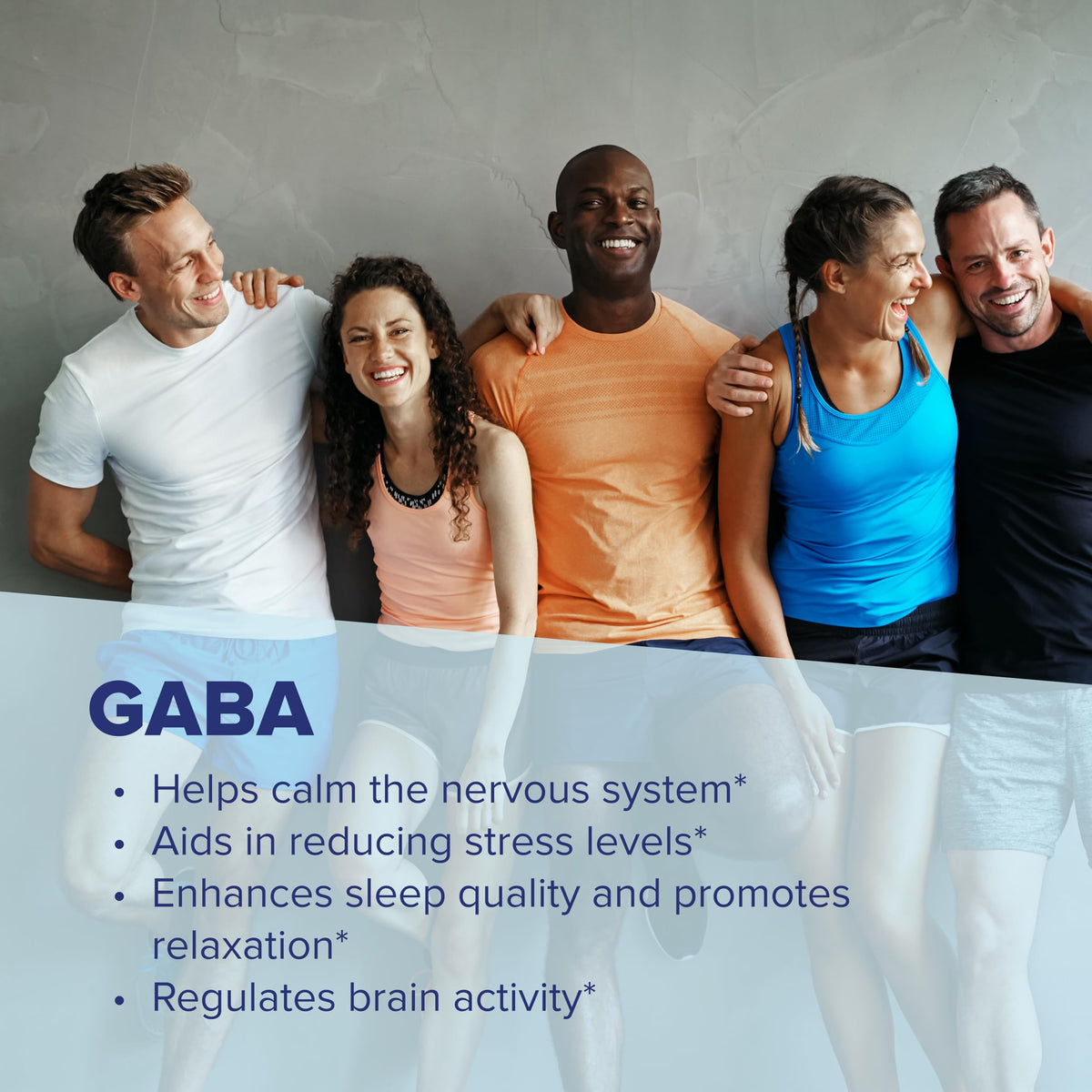 Comprimés sublinguaux GABA 100 mg avec une main tenant la boîte