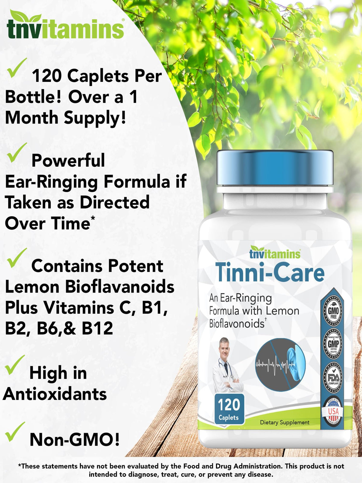 Comprimés Tinni-Care avec des bioflavonoïdes de citron et vitamines