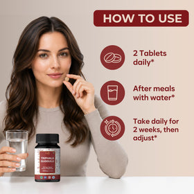 Comprimés Triphala Guggulu ORGANIC SPREE contenant ouvert