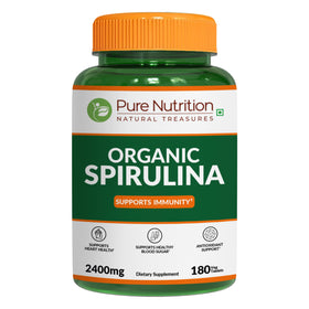 Comprimés végétariens de spiruline bio PURE NUTRITION dans l'emballage