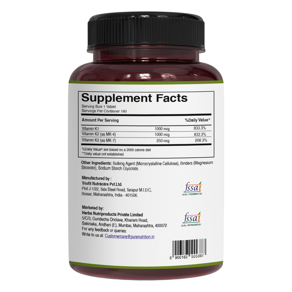 Comprimés végétaux PURE NUTRITION Complexe Vitamin K