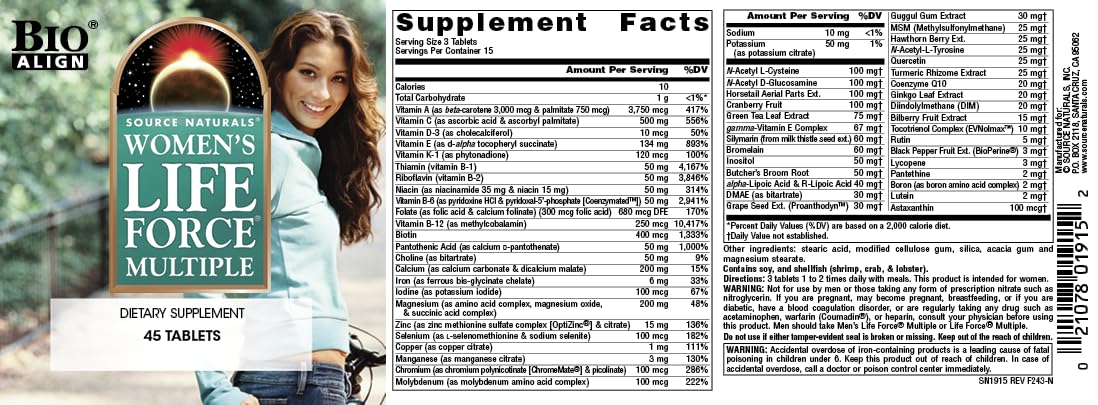 Comprimés Women's Life Force Multiple dans une main