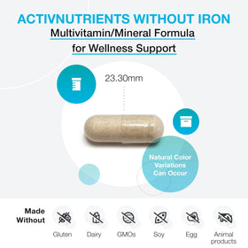 Comprimés XYMOGEN ActivNutrients sans fer sur une table