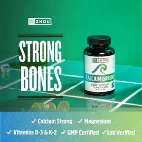Comprimés ZHOU Calcium Greens dans une main