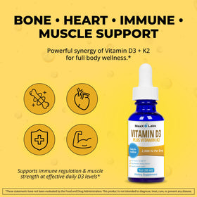 Compteur de gouttes de Vitamine D3 K2 MaxX Labs
