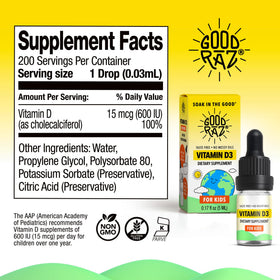 Compteur de gouttes de vitamine D3 pour enfants Good Raz
