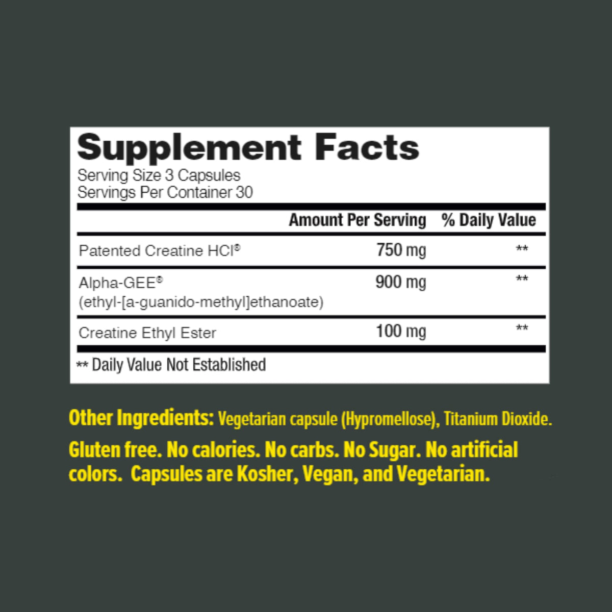 CON-CRET Créatine HCl 90 capsules en main