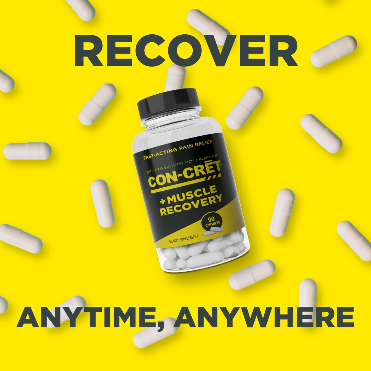 CON-CRET Créatine HCl 90 capsules ouvertes