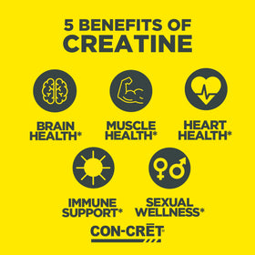 CON-CRET Créatine HCl 90 capsules sur fond blanc
