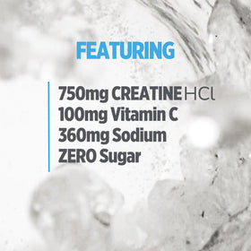 CON-CRET Créatine HCl, mise en scène sur un bureau de fitness