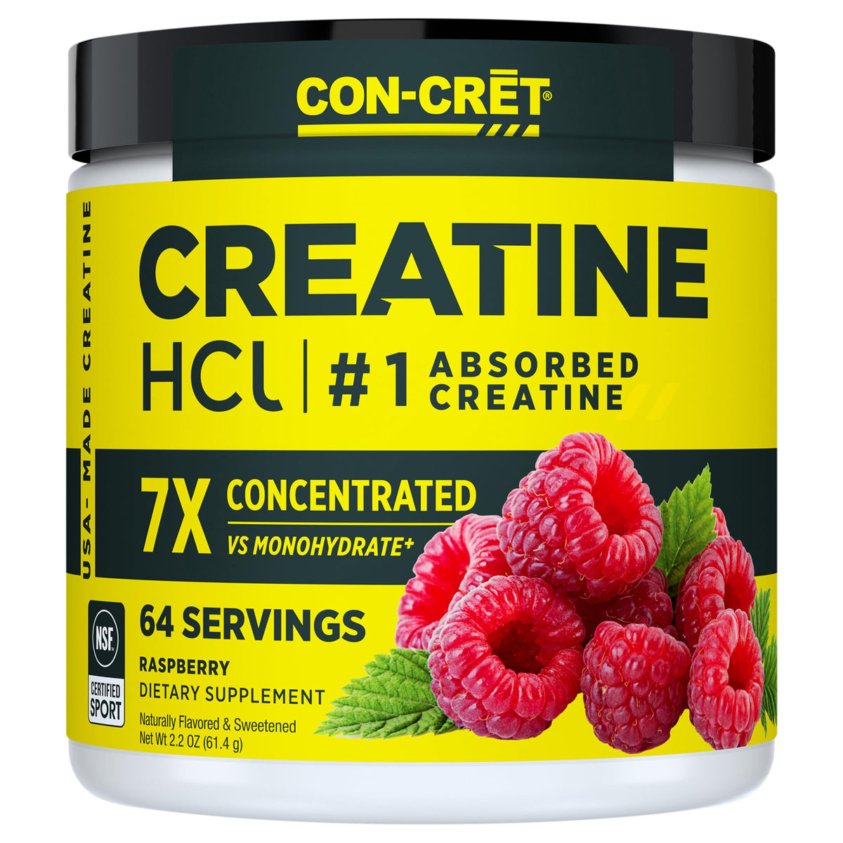 CON-CRET Poudre de Créatine HCl Framboise 100g vue avant