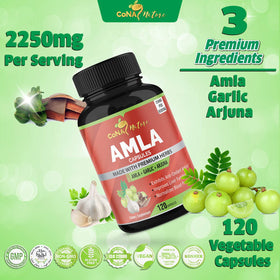 Cona Nature capsules Amla Bio sur fond blanc