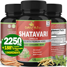 Cona Nature Shatavari 2250mg capsules front view