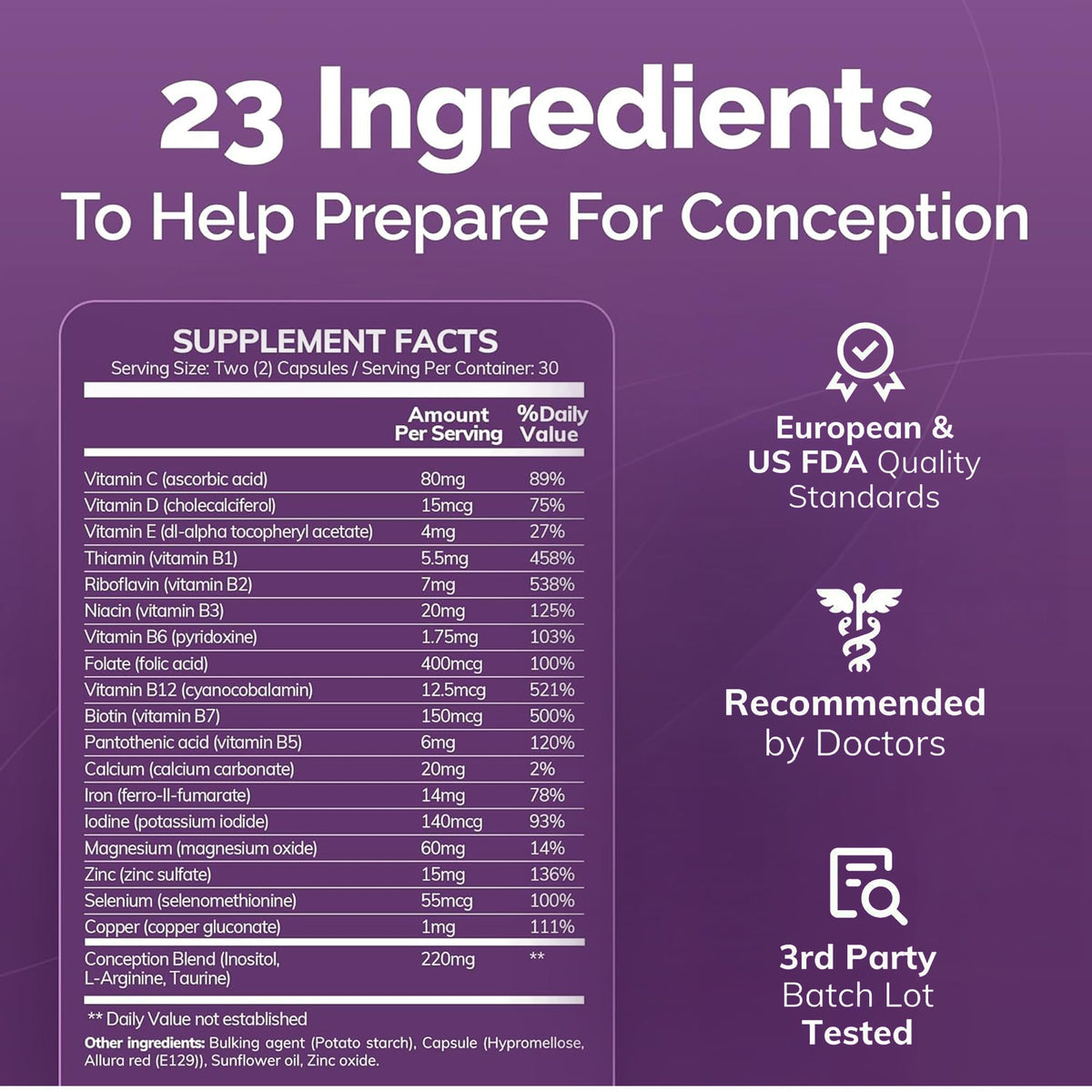 CONCEIVE PLUS Complément Alimentaire Femmes capsules à côté d'un carnet