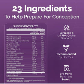 CONCEIVE PLUS Complément Alimentaire Femmes capsules à côté d'un carnet