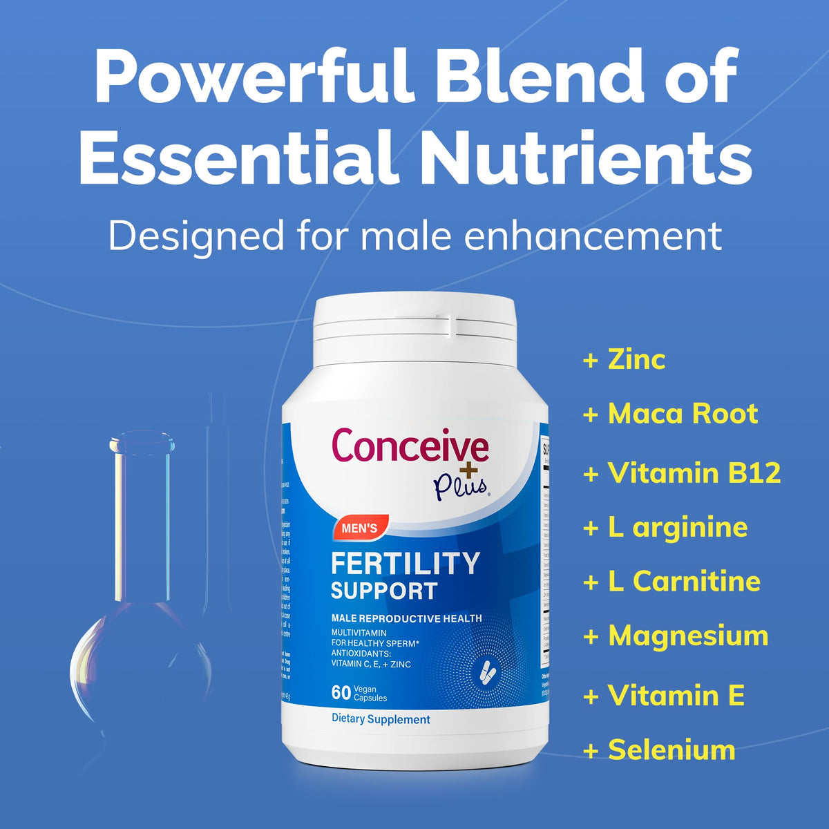 CONCEIVE PLUS Complément Alimentaire Fertilité Homme 60 Capsules avec étiquette