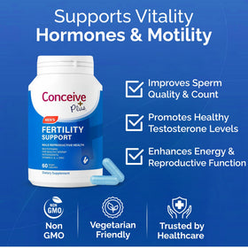 CONCEIVE PLUS Complément Alimentaire Fertilité Homme 60 Capsules vue arrière