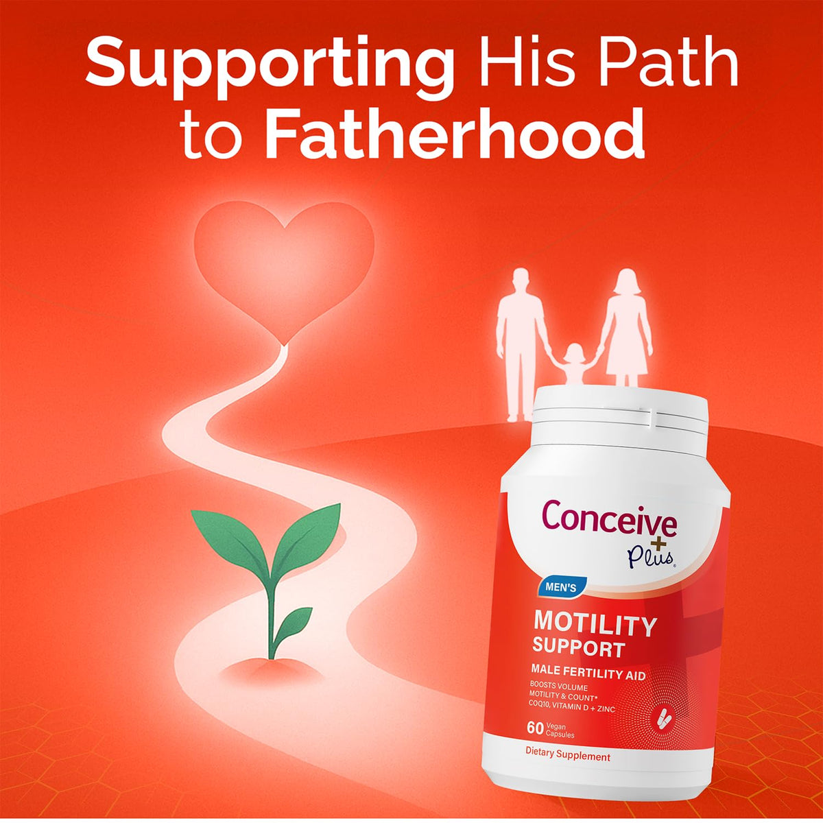 CONCEIVE PLUS Complément Alimentaire pour Hommes 60 Capsules - prise avec un verre d'eau
