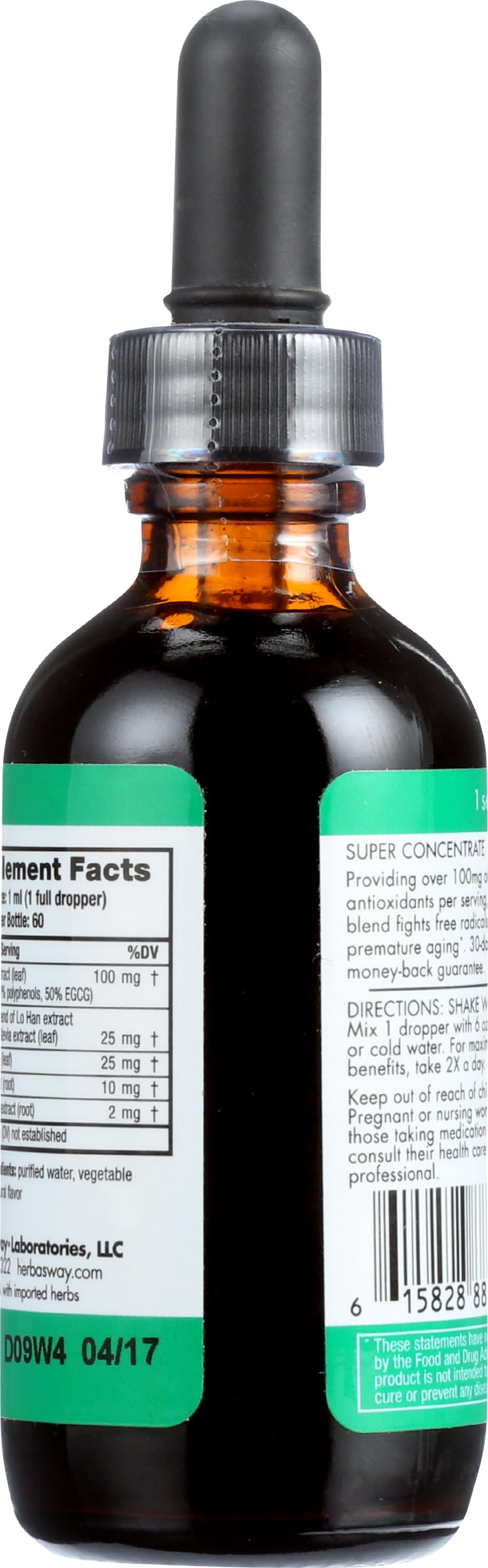 Concentré de Thé Vert Original Herbasway 100g avec dos et étiquette