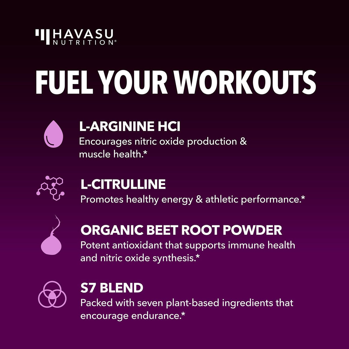 Contenant de L-Arginine HAVASU NUTRITION avec étiquette