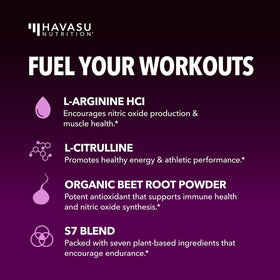 Contenant de L-Arginine HAVASU NUTRITION avec étiquette