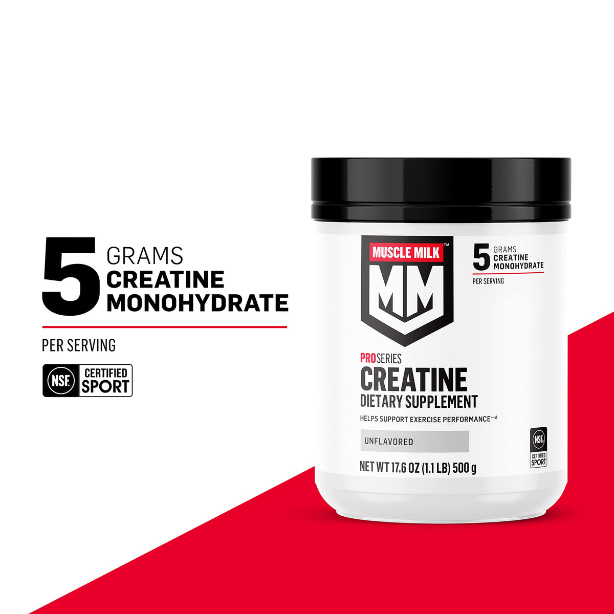 Contenu de Muscle Milk Pro Series Poudre de Créatine avec mesure