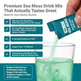 Contenu du sachet de Mousse Irlandaise TRULABS dans un verre d'eau