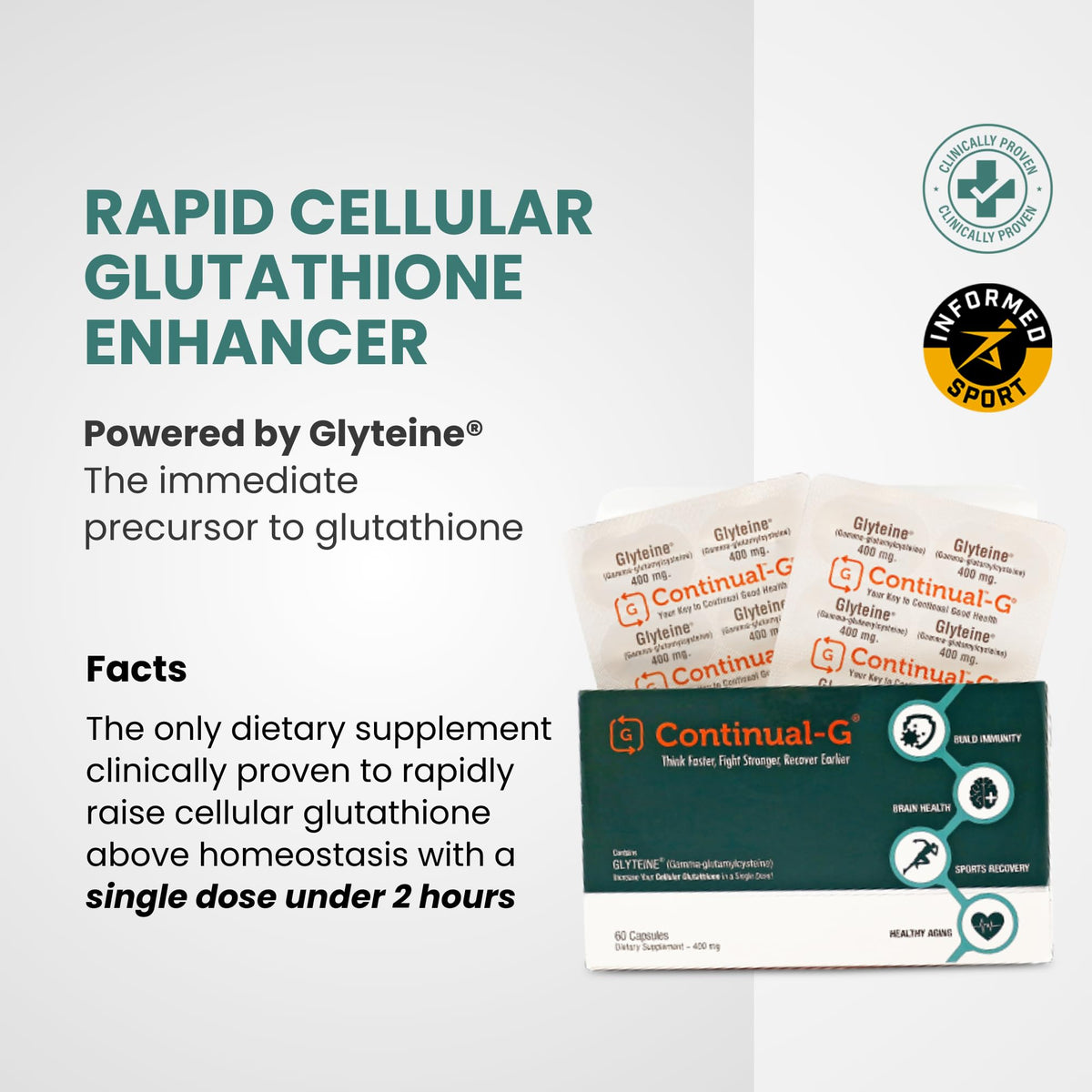 CONTINUAL - G Glyteine 400 mg Capsules, dosage recommandé
