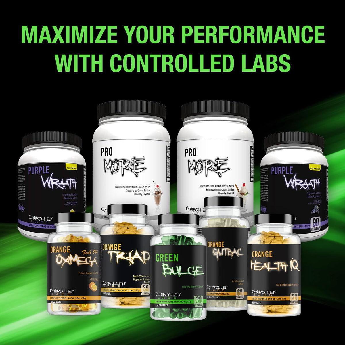 CONTROLLED LABS Green Bulge complément alimentaire capsules ouvertes