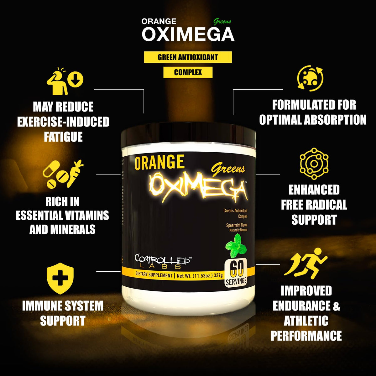 CONTROLLED LABS Orange OxiMega Greens 408g avec cuillère