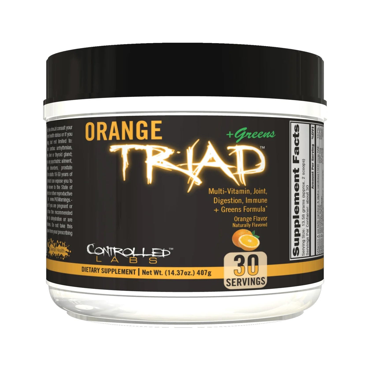 CONTROLLED LABS Orange Triad + Greens poudre en pot