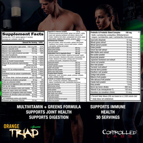 CONTROLLED LABS Orange Triad + Greens Poudre Multivitamine 30serv échantillon de poudre