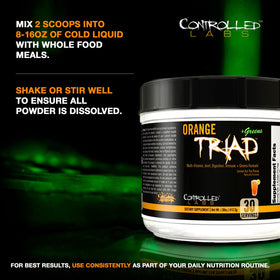 CONTROLLED LABS Orange Triad + Greens Poudre Multivitamine 30serv emballage