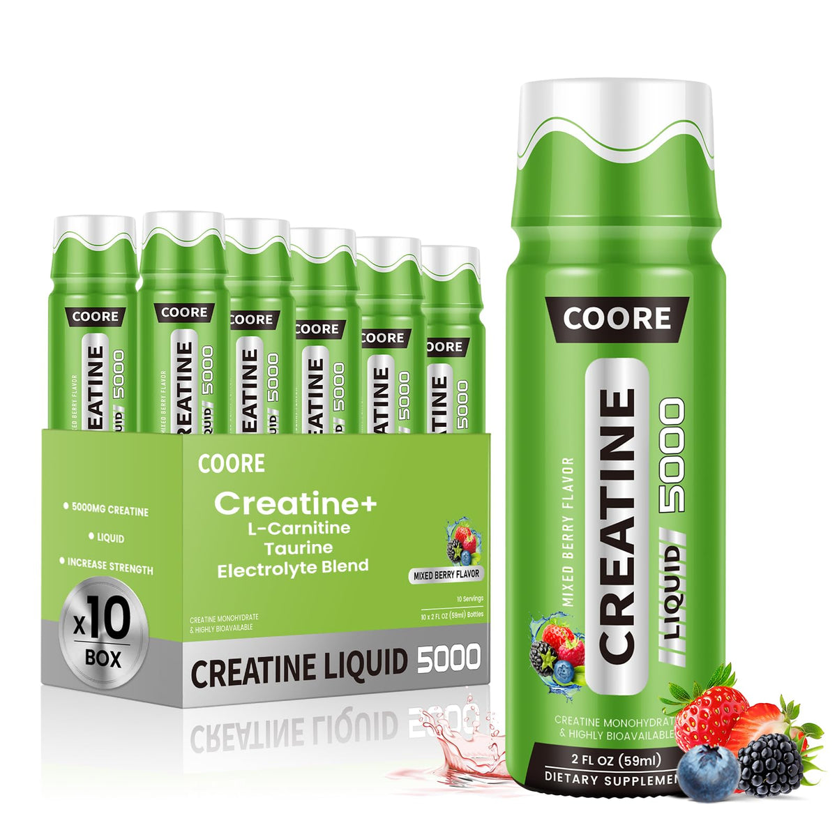 COORE Créatine Monohydrate Liquide 5000mg bouteille frontale vue