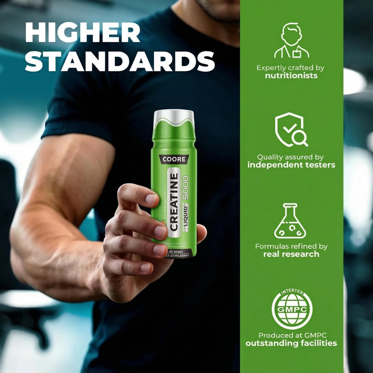 COORE Créatine Monohydrate Liquide 5000mg en main