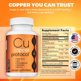 Copper Protocol Compléments Alimentaires au Cuivre 90 Capsules avec étiquette